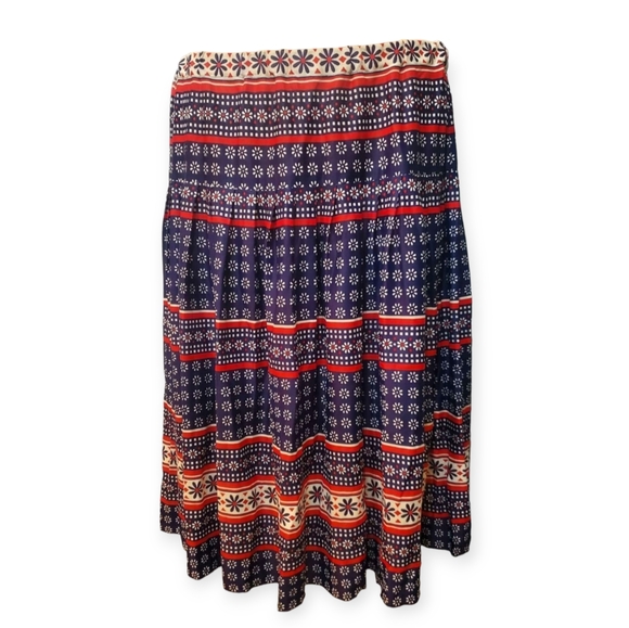 VTG Floral Custom Made 2 Pcs Set Buttons Down Blouse & Pleated Skirt Twinset - Picture 3 of 9